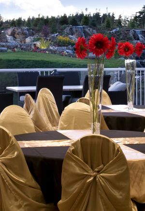 wedding hall with outside view